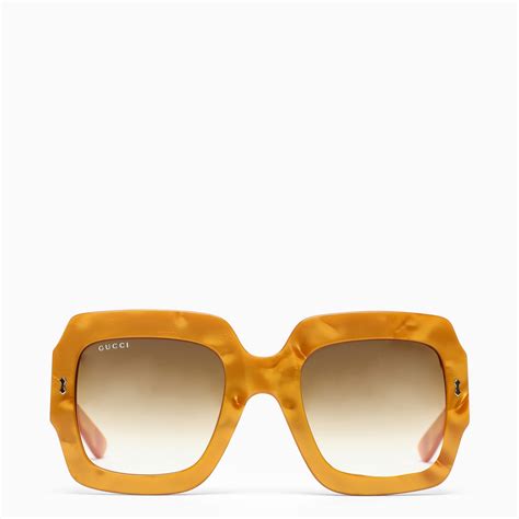 gucci yellow square sunglasses|gucci bedazzled sunglasses.